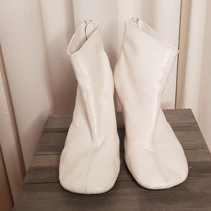 Jeffrey Campbell Obey White Leather Ankle Booties